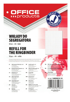 Wkład do segregatora Office Products A4/50k kratka biały