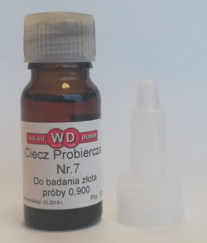 CIECZ PROBIERCZA 10ml DO ZŁOTA PRÓBY 0.900