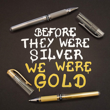 Długopis żelowy Uni UMN-153 Signo srebrny