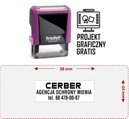 PIECZĄTKA TRODAT PRINTY 4911 RÓŻOWA