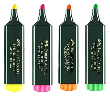 Zakreślacze Faber-Castell 48 neon 4 kolory