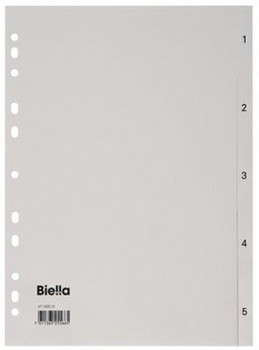 Przekładki PP Biella A4 1-5 szare