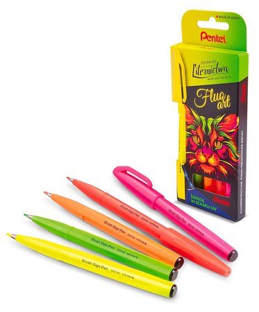Pisaki pędzelkowe Pentel Brush Sign Pen SES15C 5 kolorów