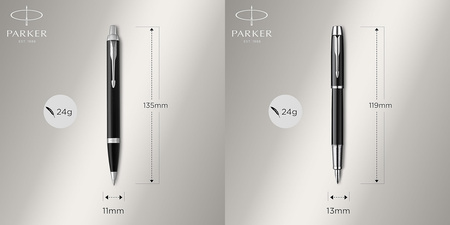 Długopis i Pióro wieczne Parker IM Black CT + etui