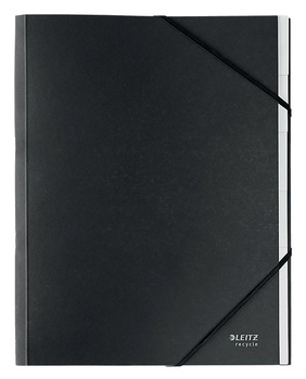 Teczka PP z gumką Leitz Recycle A4 6 przekładek czarna