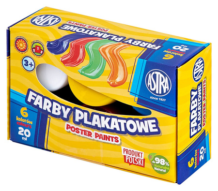Farby plakatowe Astra 20ml x6 kolorów