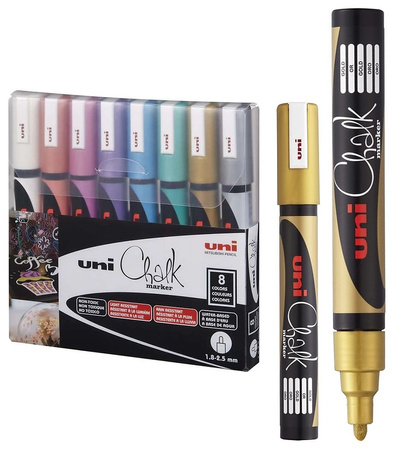 Markery kredowe Uni PWE-5M 8 kolorów