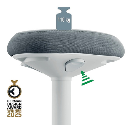 Stołek biurowy Leitz Ergo szary