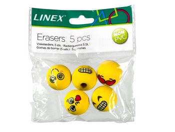 Gumki na ołówek Linex Emoji (5)