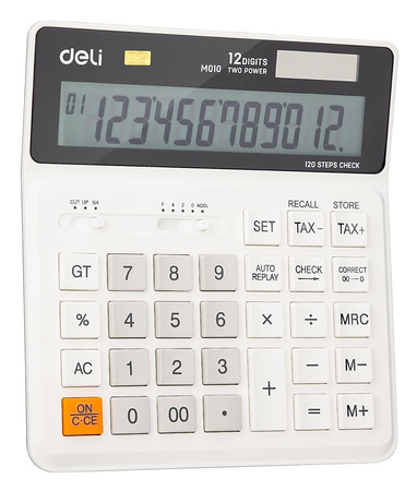 Kalkulator Deli M01010 biały