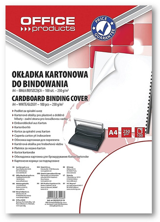 Okładki do bindowania Office Products Chromo A4 białe (100)