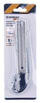 Nóż pakowy Donau Safety 18mm/100mm srebrny