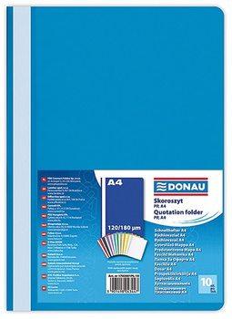 Skoroszyt DONAU, PP, A4, standard, 120/180mikr., granatowy