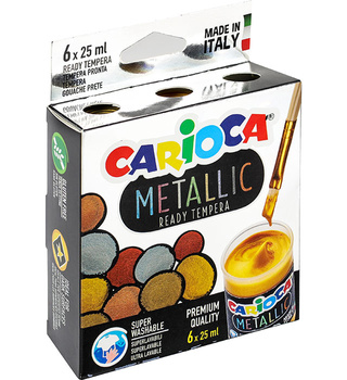 Farba tempera Carioca Metallic 25ml x6 kolorów