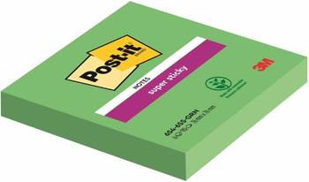 Karteczki Post-it Super Sticky 76x76mm (654-6SS-GRN) zielone (90)