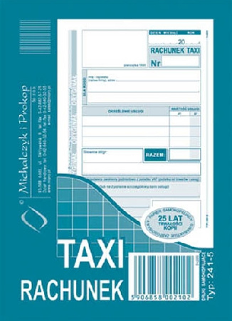 TAXI rachunek A6