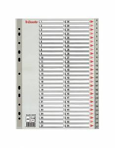 PRZEKŁADKI PP ESSELTE A4 1-54 SZARE