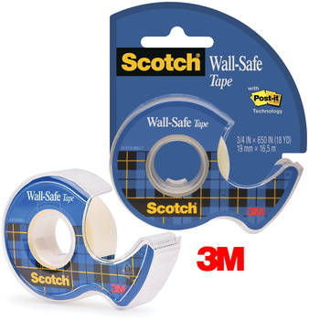 Taśma biurowa Scotch Wall-Safe 19mm/16.5m transparentna