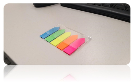 Zakładki indeksujące OFFICE PRODUCTS,12x45mm, 5x25 kart., mix kolorów