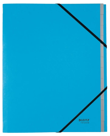 Teczka PP z gumką Leitz Recycle A4 12 przekładek niebieska