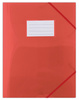 Teczka z gumką DONAU, PP, A4, 480mikr., 3-skrz., półtransparentna czerwona