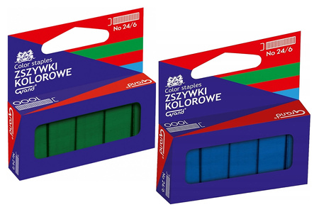Zszywki Grand 24/6 zielone (1000)