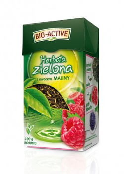 Herbata Big-Active 100g zielona z owocem maliny