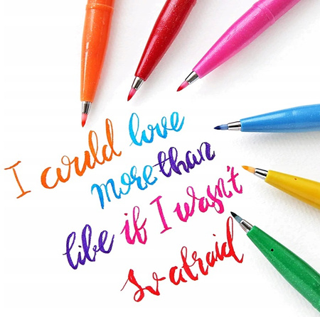 Pisaki pędzelkowe Pentel Brush Sign Pen SES15C 12 kolorów