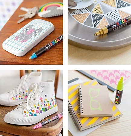 Markery z farbą plakatową Uni POSCA PC-5M 8 kolorów