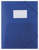 Teczka z gumką DONAU, PP, A4, 480mikr., 3-skrz., półtransparentna niebieska