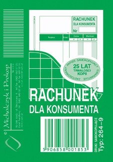 RACHUNEK DLA KONSUMENTA A7 (WIELOKOPIA)