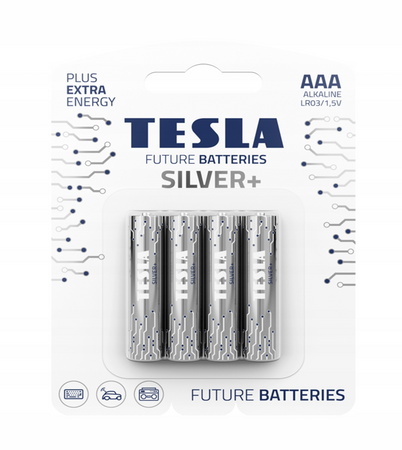 Beterie Tesla Silver+ AAA LR3 1.5V (4)