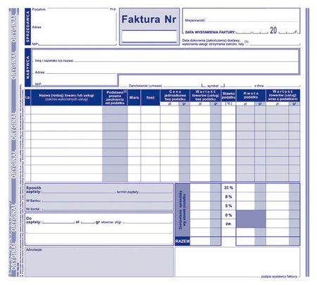 FAKTURA VAT 2/3 A4 (O+2K)