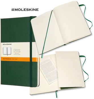 Notatnik Moleskine Classic L (13x21cm) linie zielony