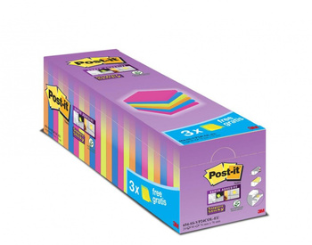 Karteczki Post-it Super Sticky 76x76mm (654-SS-VP24COL) mix kolorów (24x90)