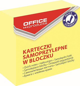 Karteczki Office Products 50x50mm pastel jasnożółte (400)