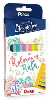 Pisaki pędzelkowe Pentel Brush Sign Pen SES15C 6 kolorów