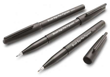 Pisaki pędzelkowe Pentel Brush Sign Pen Pigment SESP15 3 kolory