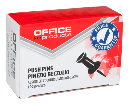 Pinezki do tablic Office Products mix kolorów (100)