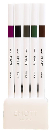 Cienkopisy Uni Emott No.3 0.4mm 5 kolorów
