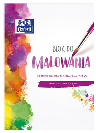 Blok do malowania Oxford A3/20k biały