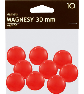 Magnesy do tablic Grand śr.30mm czerwone (10)