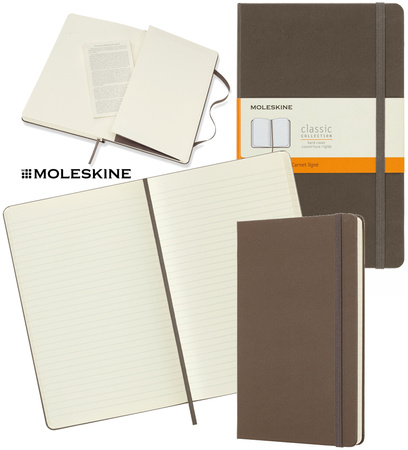 Notatnik Moleskine Classic L (13x21cm) linie brązowy