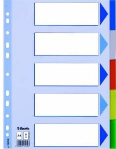 PRZEKŁADKI PP ESSELTE A4 INDEX 5 KOLORÓW