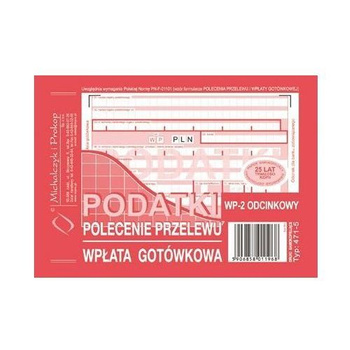 PODATKI - POLECENIE PRZELEWU/WPŁATA GOTÓWKOWA A6 (O+3K)