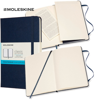 Notatnik Moleskine Classic M (11.5x18cm) kropki niebieski