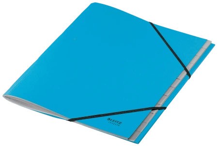 Teczka PP z gumką Leitz Recycle A4 12 przekładek niebieska