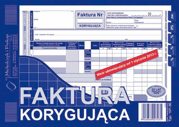 FAKTURA KORYGUJĄCA VAT A5 (O+1K)