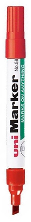 Marker permanentny Uni No.580B ścięty czerwony