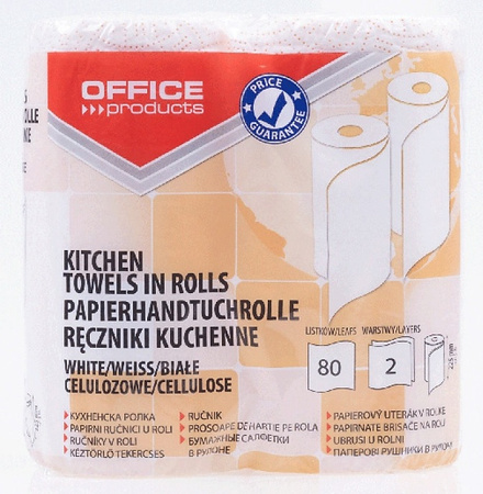 Ręczniki kuchenne celulozowe OFFICE PRODUCTS, 2-warstwowye, 80 listków, 2szt.